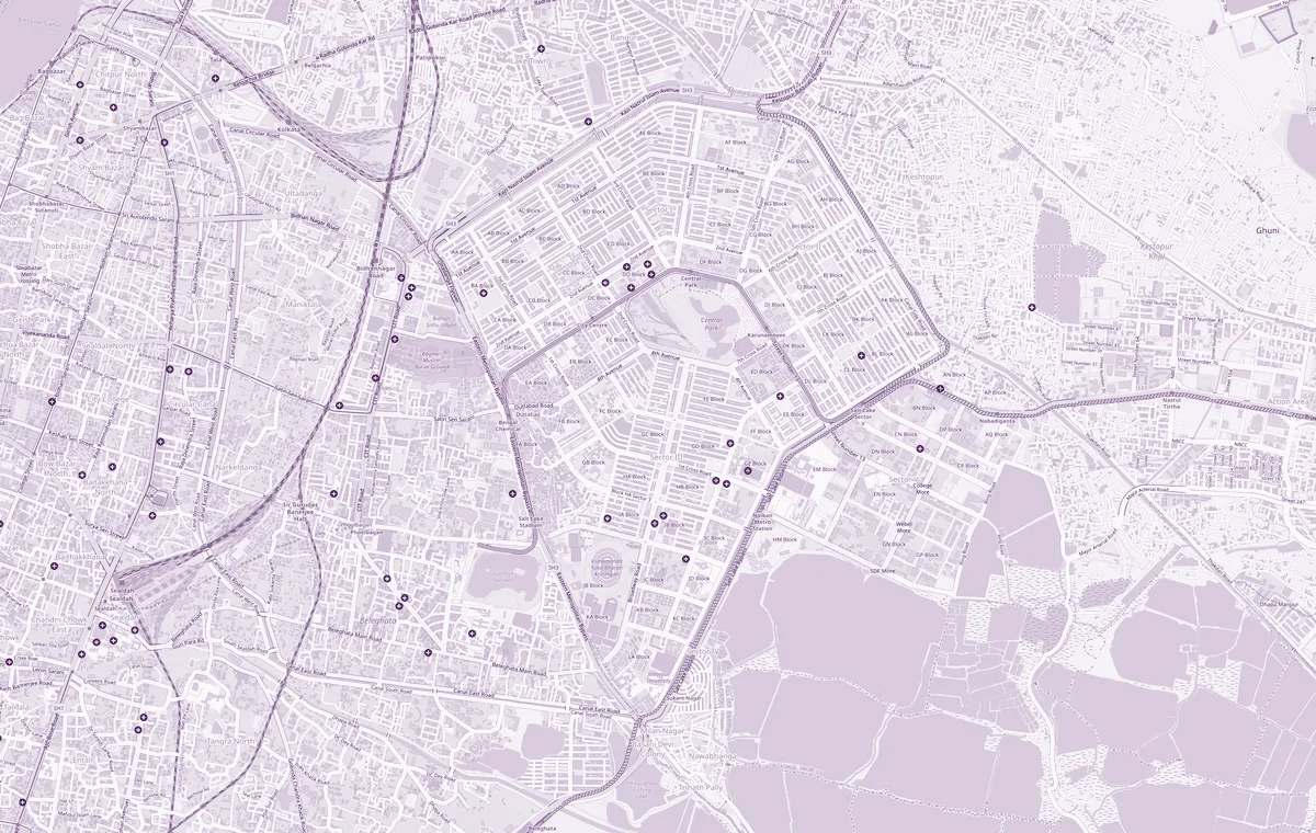 Map of the Salt Lake area in Kolkata