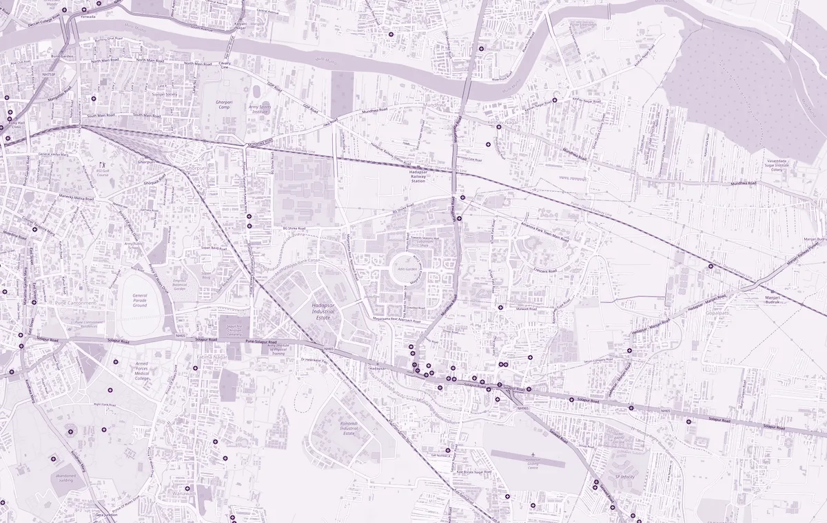 Map of the Hadapsar area in Pune