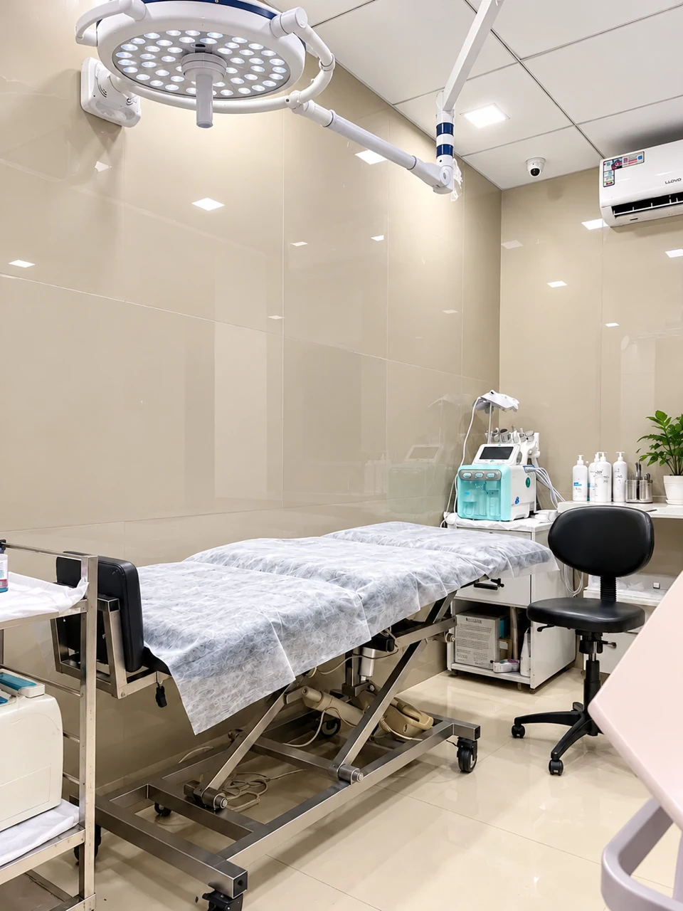 Treatment room at the Cosmo Looks clinic in Santacruz, Mumbai